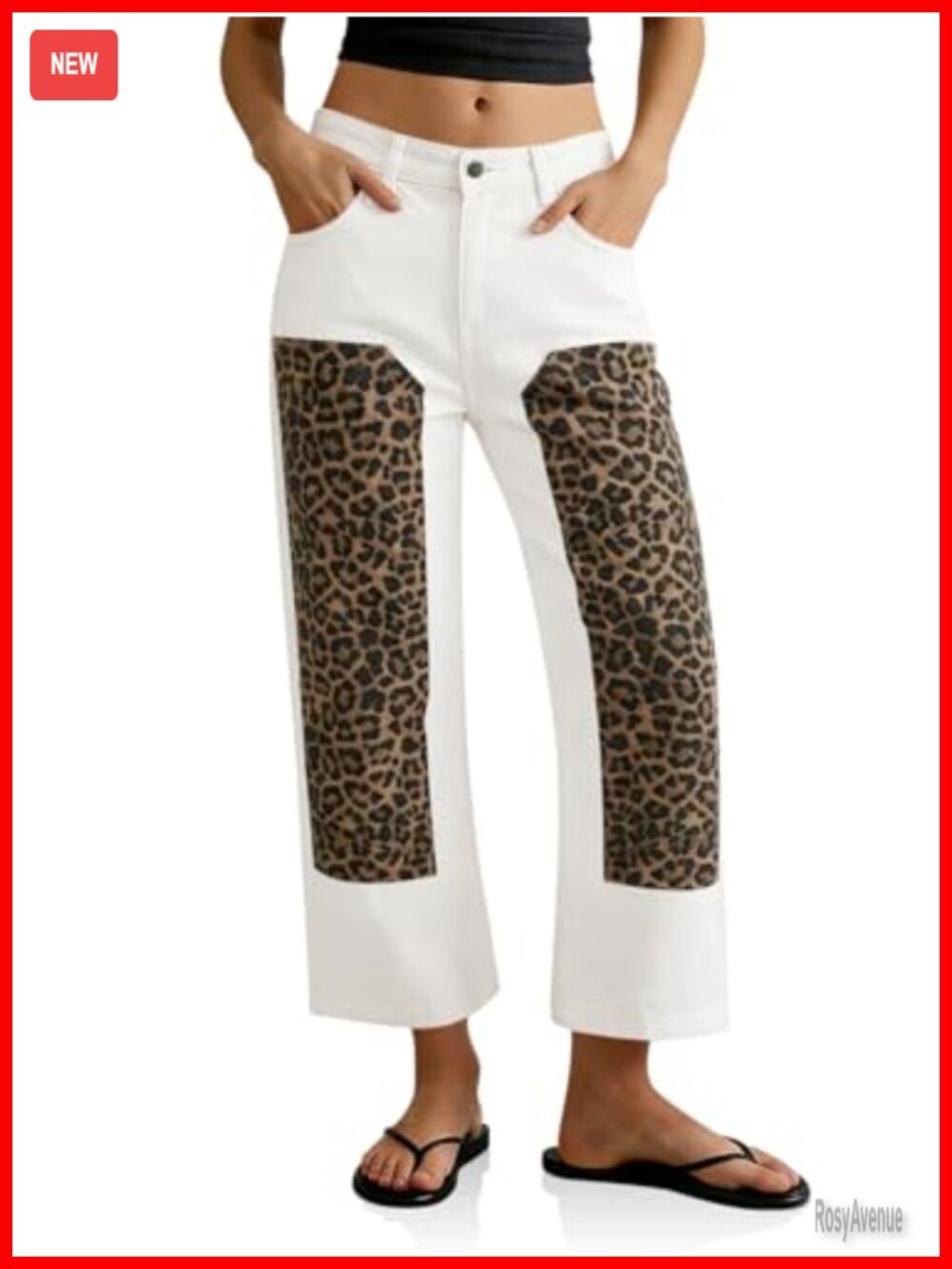 High Waisted Barrel Wide Leg Cropped Jeans Patchwork Denim Pants